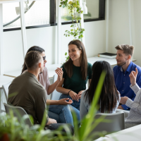 young people talking